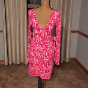 Super fun and flattering zebra party wrap dress